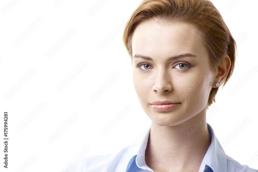 Closeup portrait of attractive young woman Closeup portrait of attractive young woman