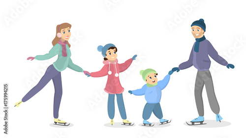 Family ice skating.