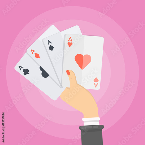Woman with cards.