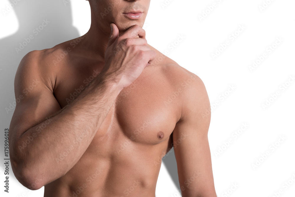 Nice guy is posing thoughtfully Nice guy is posing thoughtfully