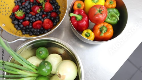 moving shot of fruits and vegetables