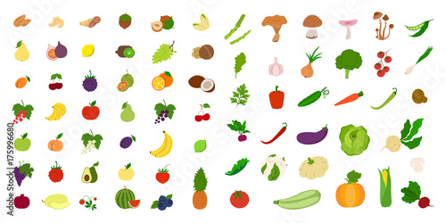 Fruits and vegetables.