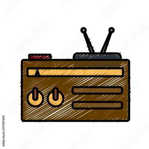 Old radio stereo icon vector illustration graphic design