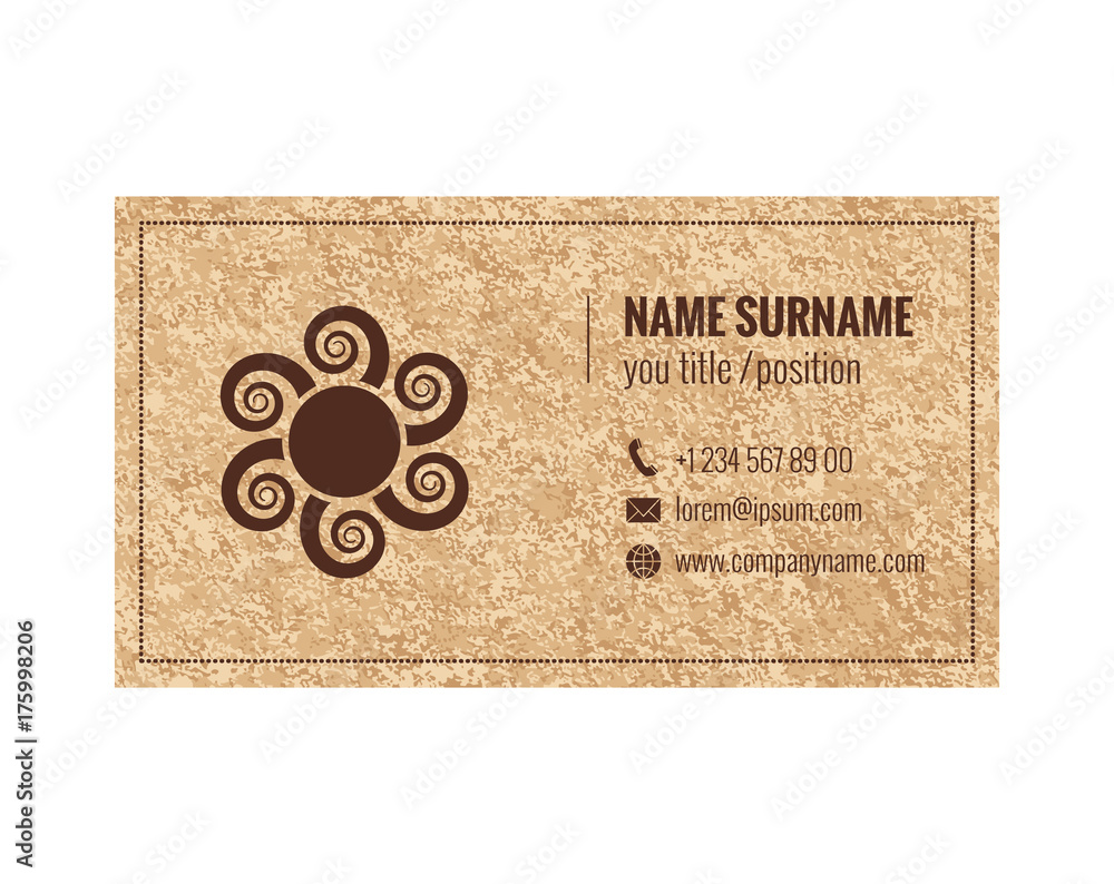 Business card template with grunge texture background. Corporate identity. Vector illustration. Business card template with grunge texture background. Corporate identity. Vector illustration.