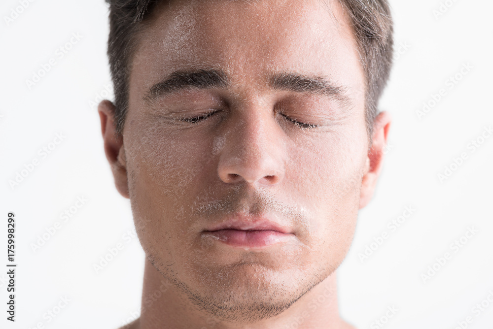 Pleasant guy is feeling freshness Pleasant guy is feeling freshness