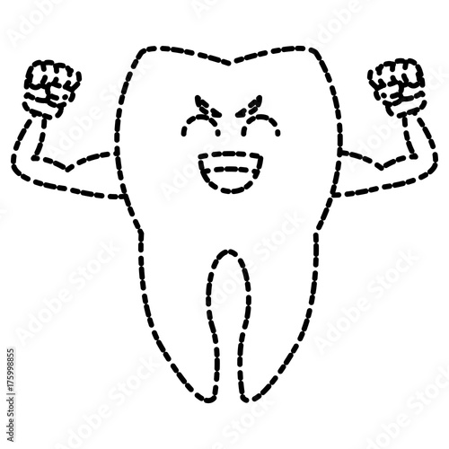 Cute tooth cartoon icon vector illustration graphic design