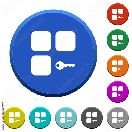 Secure component beveled buttons