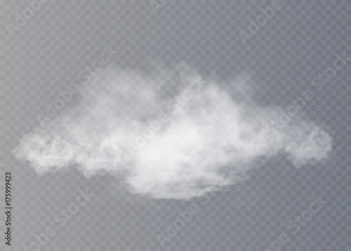 Fog or smoke isolated transparent special effect. White vector cloudiness, mist or smog background. Vector illustration