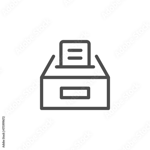 Ballot box line icon