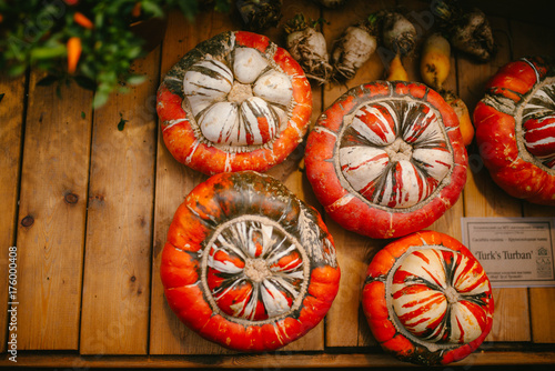 Orange striped pumpkin