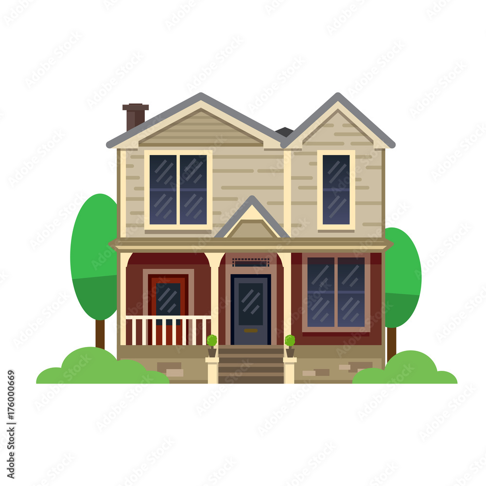 A hand drawn illustration. Home Sweet Home. Vector icon. The building of the architect. Victorian style. A hand drawn illustration. Home Sweet Home. Vector icon. The building of the architect. Victorian style.