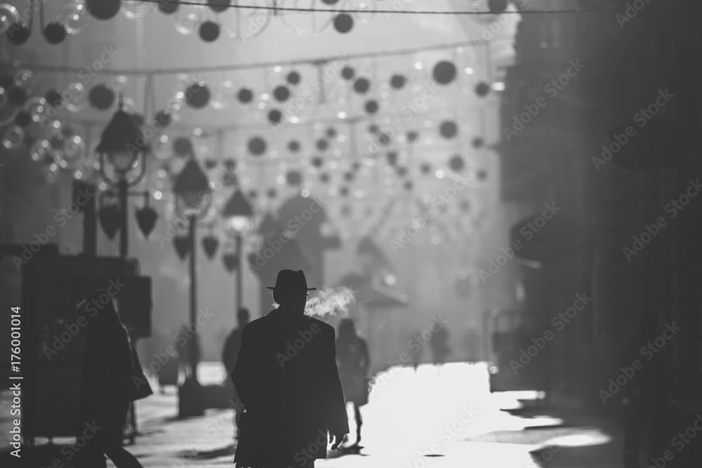 transience,the atmosphere of the street, an elderly person, cigarette smoke transience,the atmosphere of the street, an elderly person, cigarette smoke