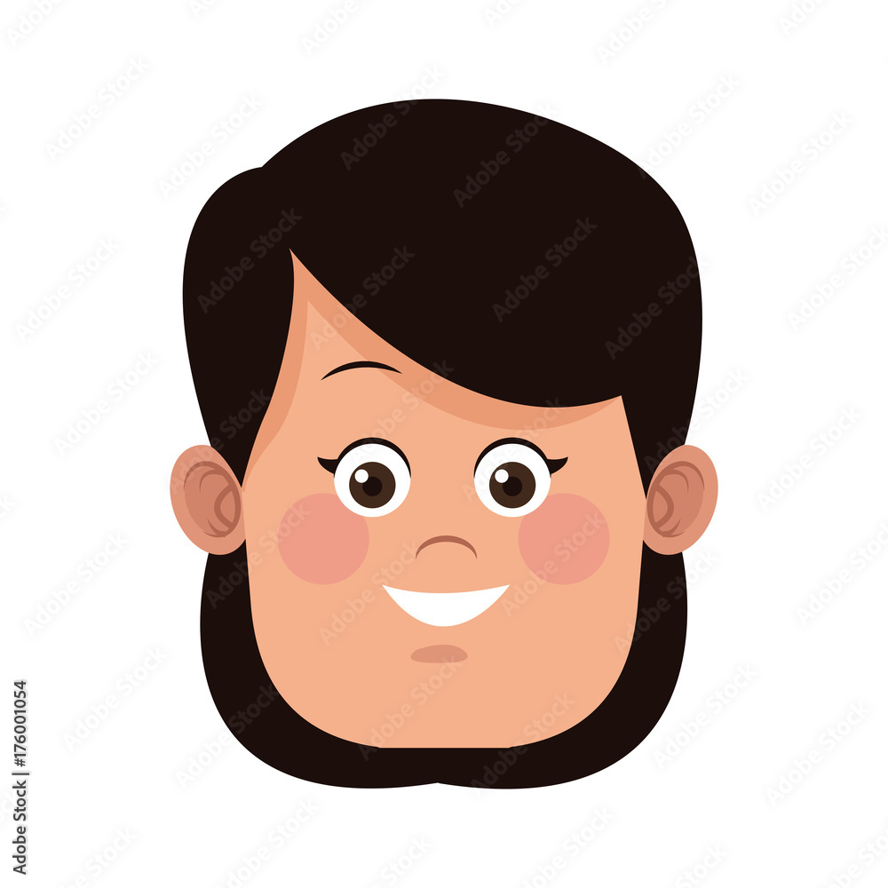 Cute girl face icon vector illustration graphic design Cute girl face icon vector illustration graphic design