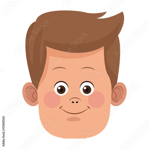 Funny boy face icon vector illustration graphic design