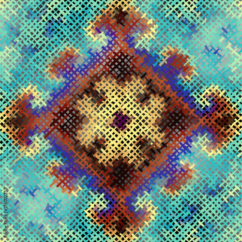 Seamless background pattern. Imitation of a texture of rough canvas painted with paint.