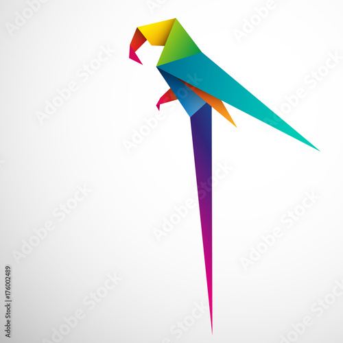 papuga origami wektor photo