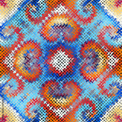 Seamless background pattern. Imitation of a texture of rough canvas painted with paint.