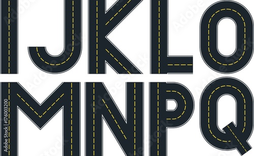 font in shape of road