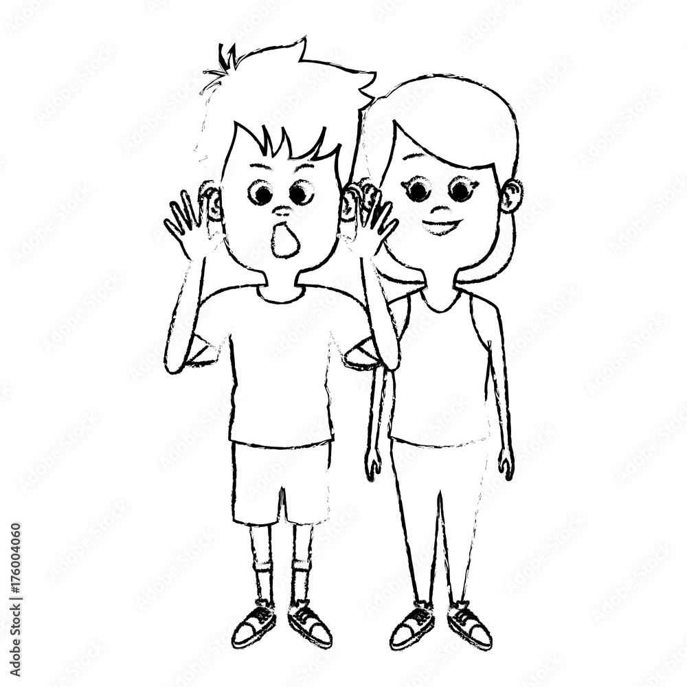 Cute kids friends cartoon icon vector illustration graphic design Cute kids friends cartoon icon vector illustration graphic design
