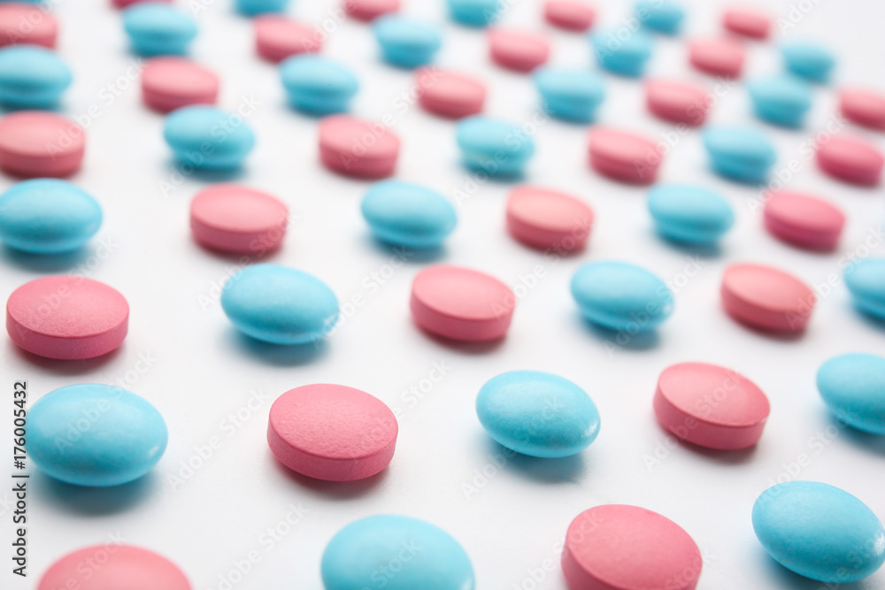 Colorful pills on white background Colorful pills on white background