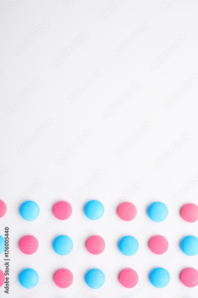 Colorful pills on white background Colorful pills on white background