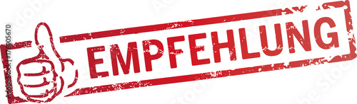 roter Stempel Empfehlung mit Daumen