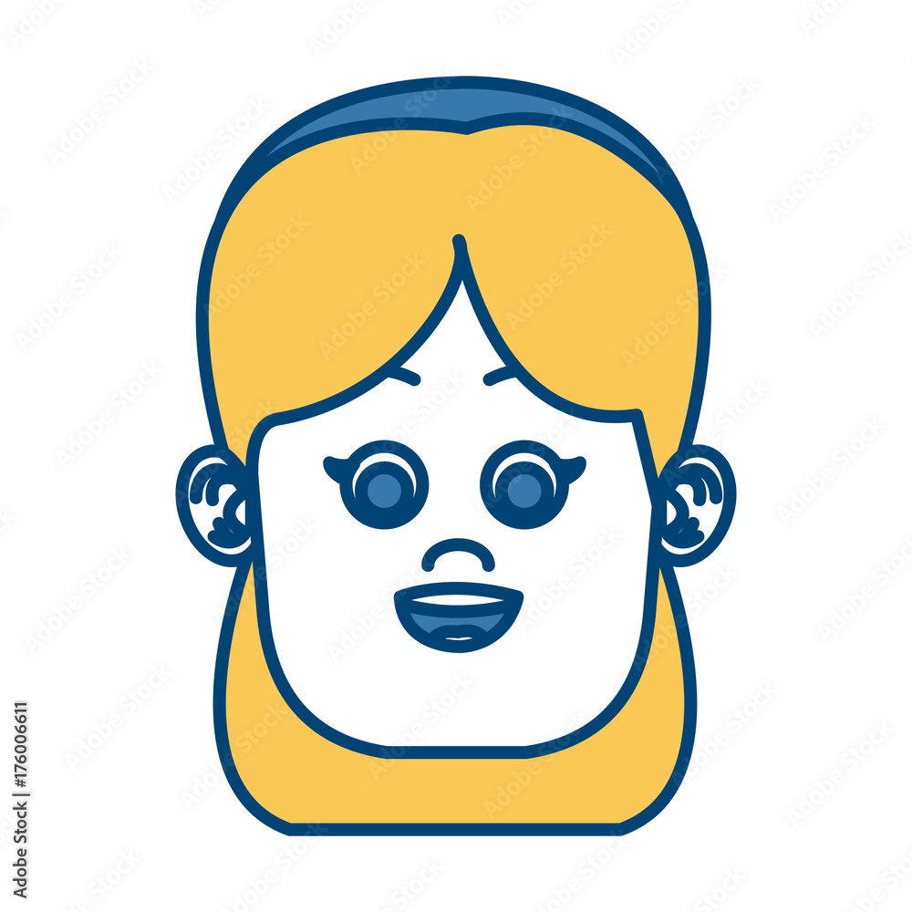 Obraz premium Cute girl face icon vector illustration graphic design