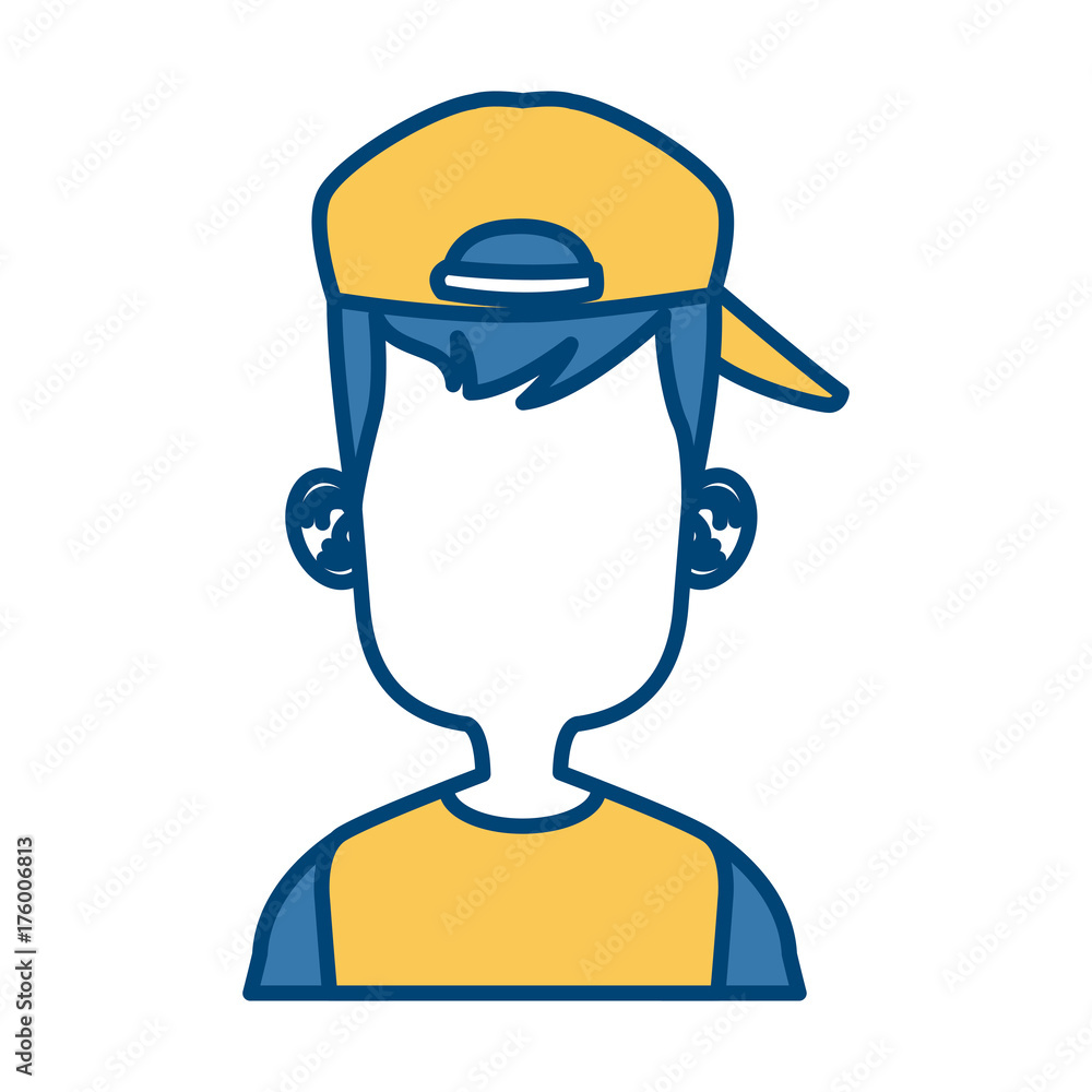 Fototapeta premium Boy faceless cartoon icon vector illustration graphic design