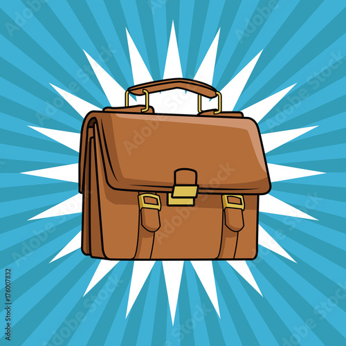 Briefcase pop art cartoon vector illustration graphic