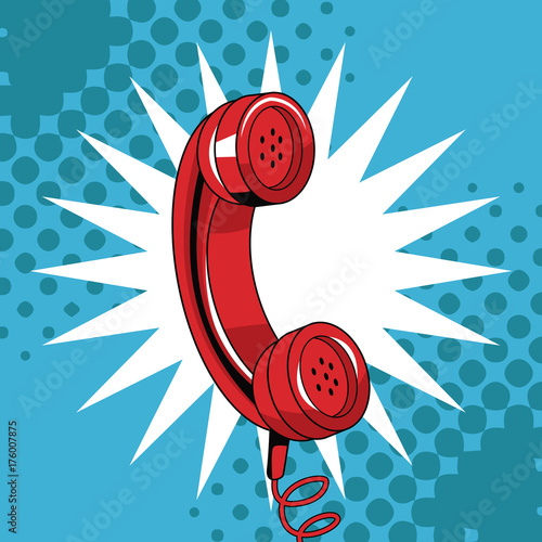 Telephone pop art cartoon vector illustration graphic