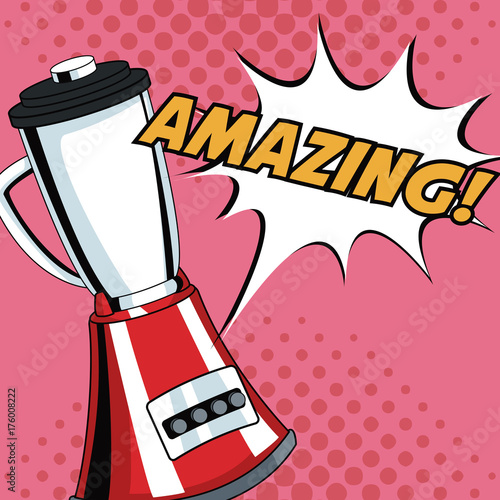 Blender pop art cartoon vector illustration graphic