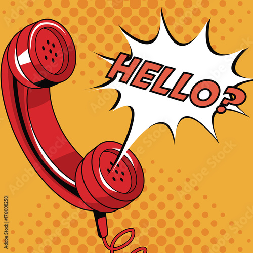 Telephone pop art cartoon vector illustration graphic
