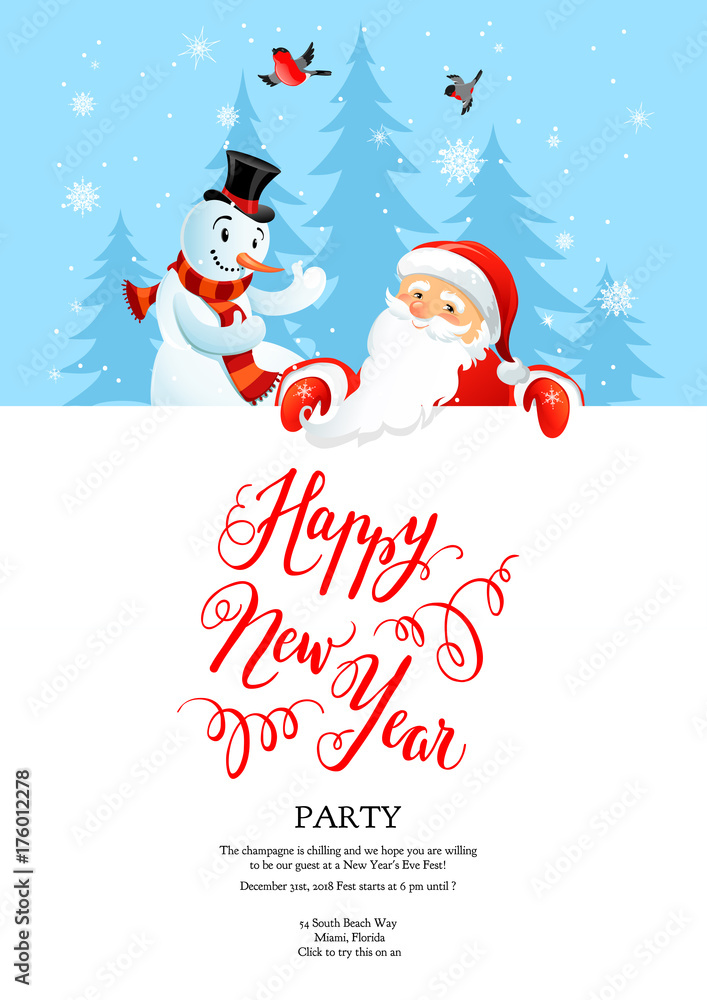 card Santa Claus holiday winter card Santa Claus holiday winter