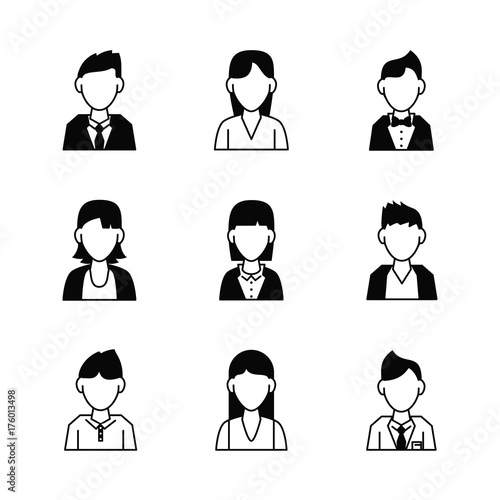 People avatar icons icon vector illustration graphic design