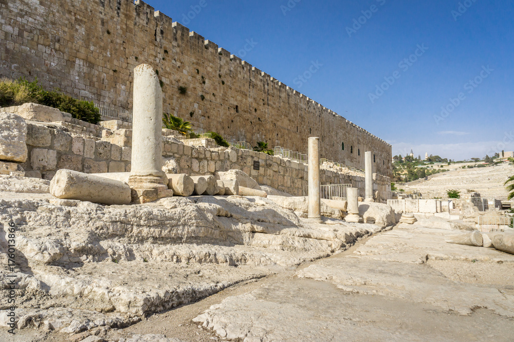 The Archaeological park Davidson Center in Jerusalem, Israel