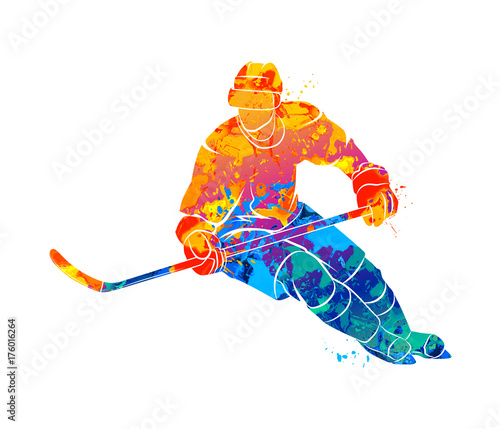 Hockey player illustration