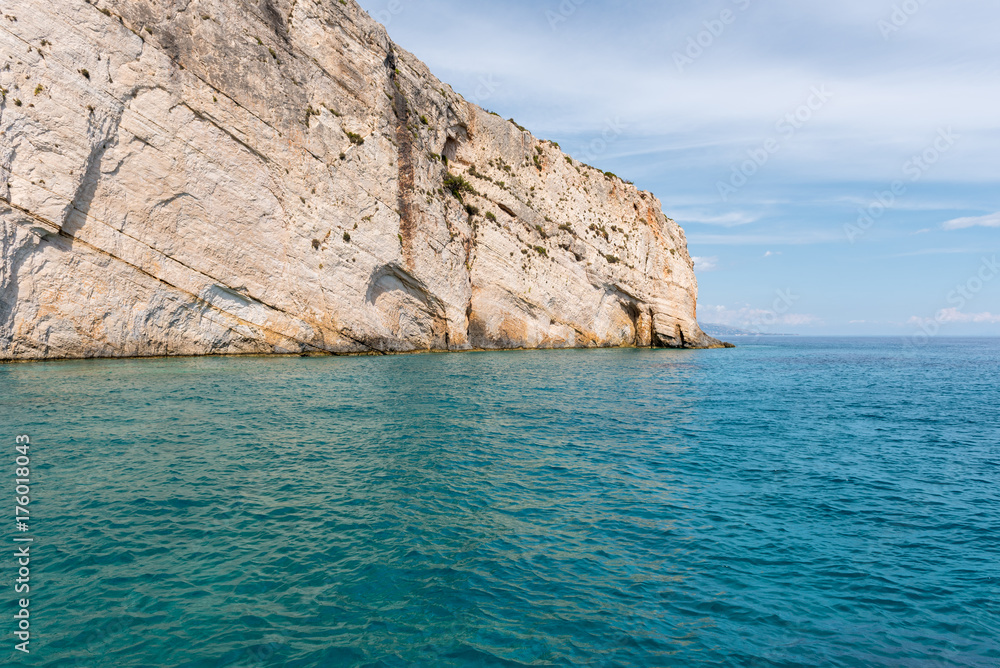 Beautiful rocky coast of island of Zakynthos. Greece.