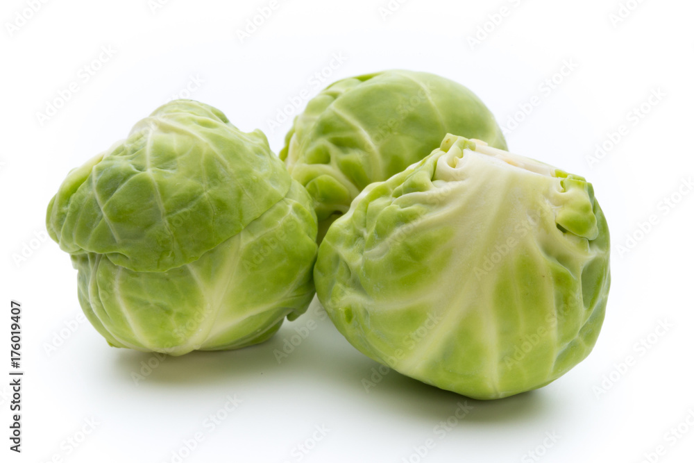 Brusseles sprouts isolated on the white background. Brusseles sprouts isolated on the white background.