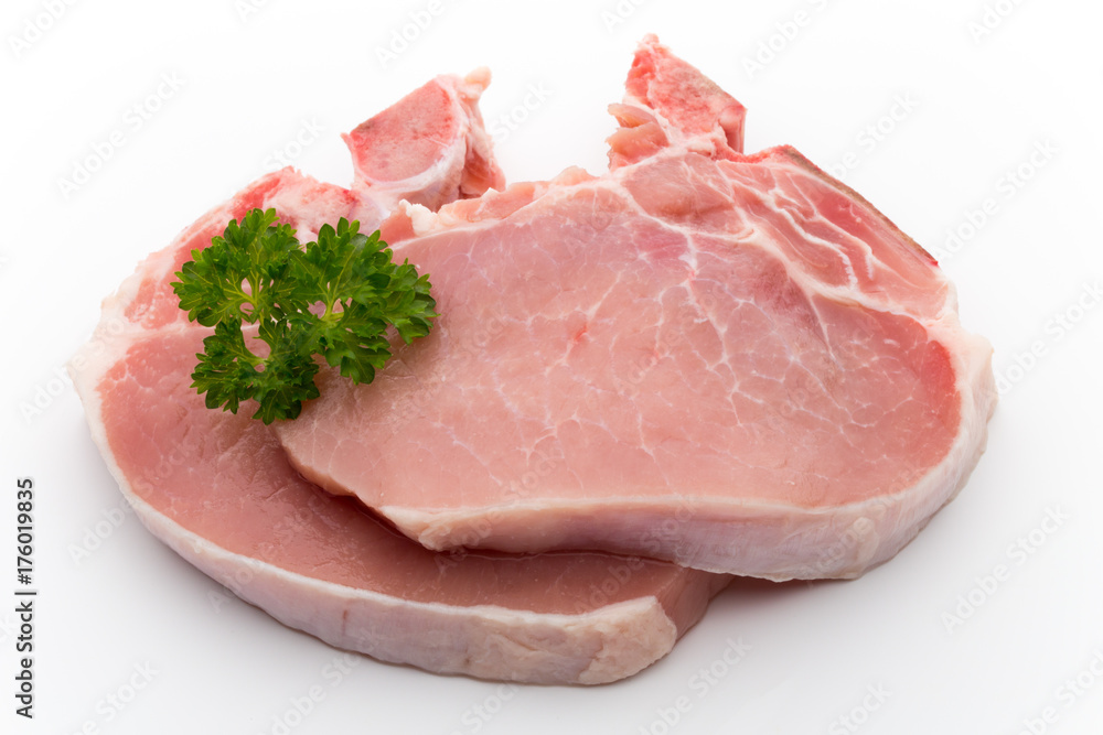 Fresh raw beef steak isolated on white background, top view. Fresh raw beef steak isolated on white background, top view.