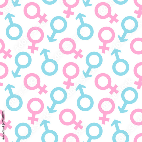 Seamless pattern of male and female icon.