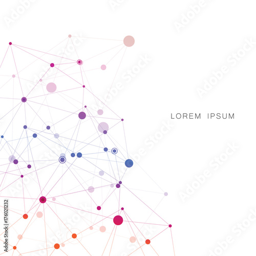 Polygonal abstract background with connected line and dots. Modern technological design for future world projects