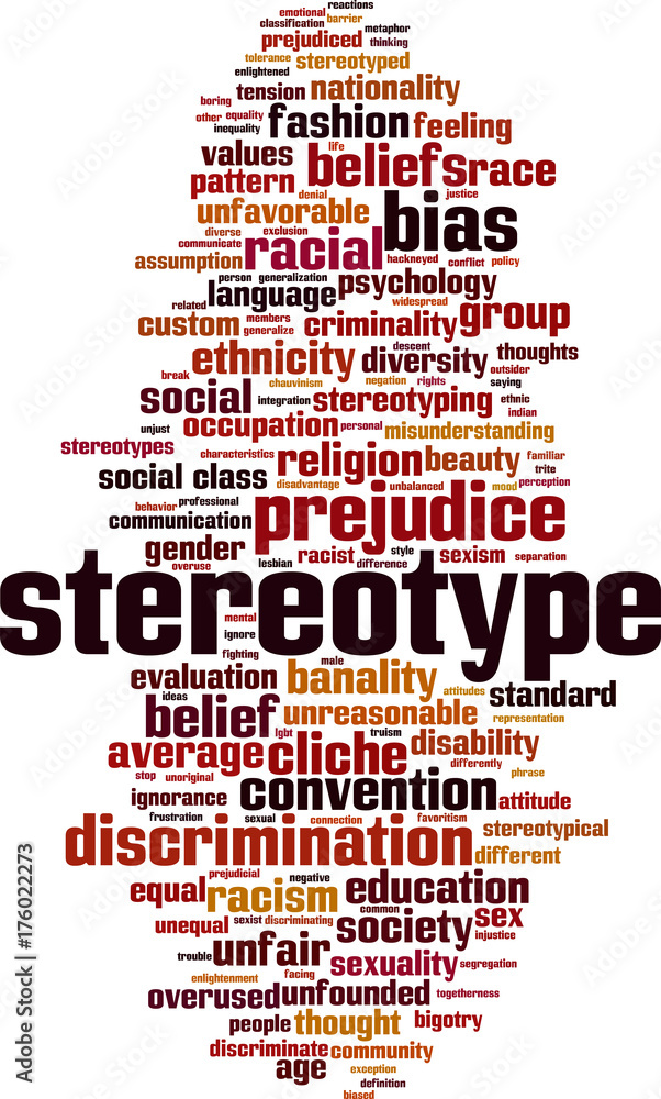 Obraz premium Stereotype word cloud