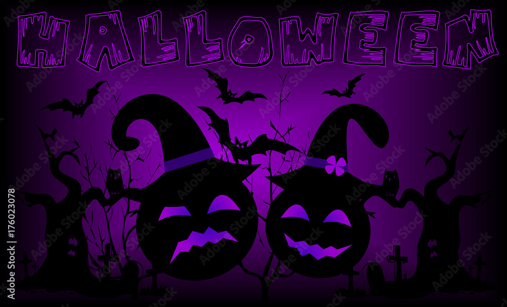 Vector Illustration of a Halloween Background