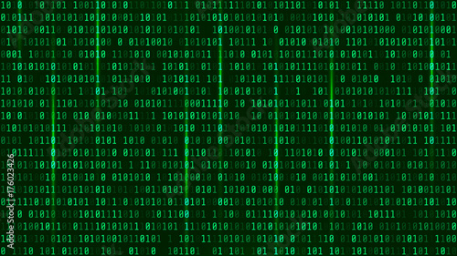 Matrix background with the green symbols.  Format 16:9. © writerfantast