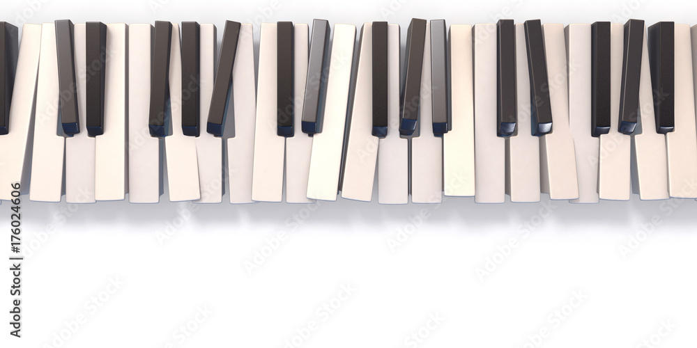Fototapeta premium Unordered abstract piano keyboard 3D