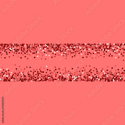 Red gold glitter. Chaotic shape with red gold glitter on pink background. Admirable Vector illustration.