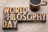 World Philosophy Day word abstract in wood type