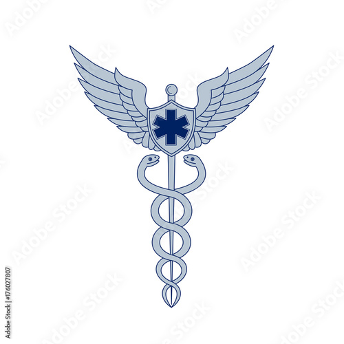 Caduceus With Pilot Wings EMT Star Icon