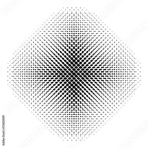 Halftone gradient octagon pattern. Vector design on transparent background. No. 3 variant.
