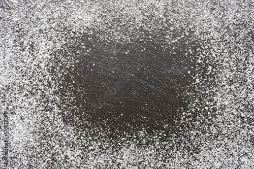 Snow on black background